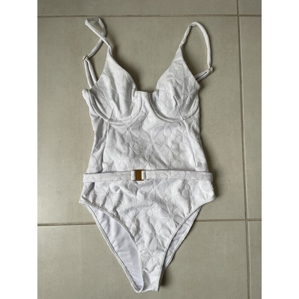 Kenny Flowers Swim ML One Piece Swimsuit Belted Santorini